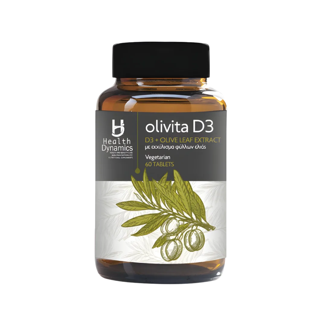 Olivita D3- Βιταμίνη D3 & Εκχύλισμα Φύλλων Ελιάς σε Ταμπλέτες, 60 ταμπλέτες
