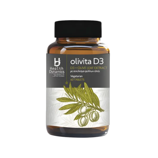 Olivita D3- Βιταμίνη D3 & Εκχύλισμα Φύλλων Ελιάς σε Ταμπλέτες, 60 ταμπλέτες